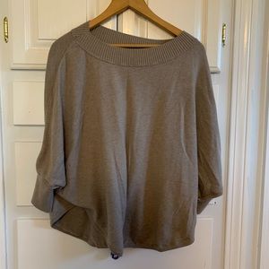 LOFT Boat Neck sweater shawl with sleeves.